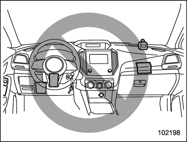 Précautions d’ordre général au sujet du système de coussin de sécurité SRS pour les accessoires et les objets 